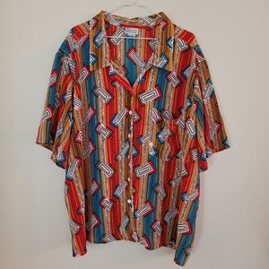 Stranger Things Vibes Vintage Funky Retro Bold Print Button Down